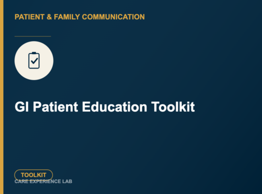 GI Patient Education Toolkit - Toolkit thumbnail, Care Experience Lab
