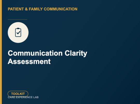 Communication Clarity Assessment - Toolkit thumbnail, Care Experience Lab