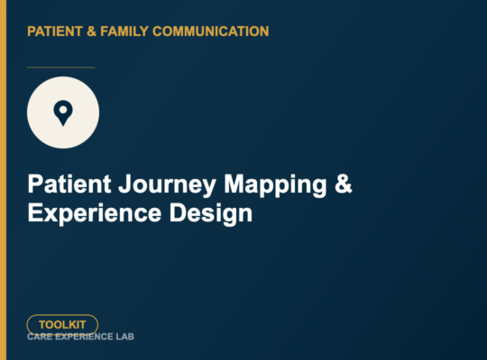 Patient Journey Mapping & Experience Design - Toolkit thumbnail, Care Experience Lab